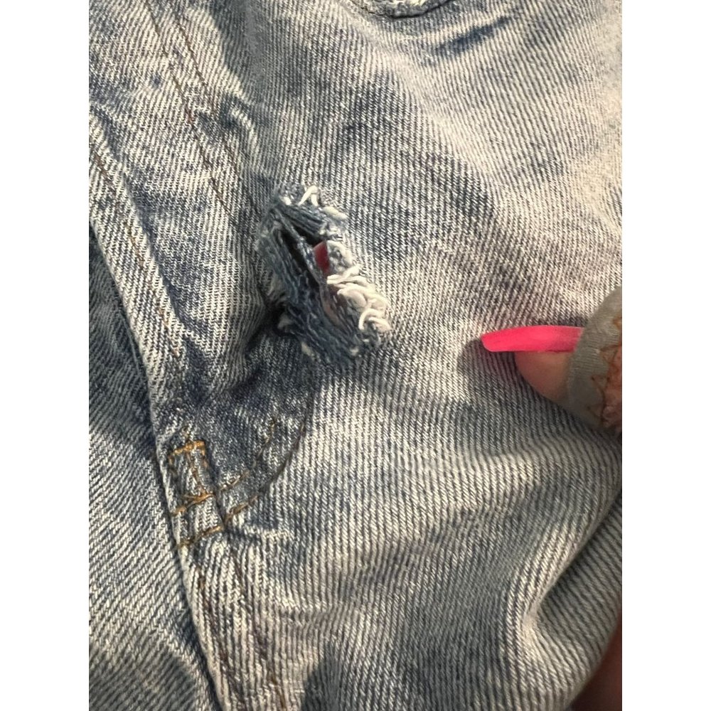Pacsun Ultra High Rise Bootie Shorts Raw Hem Destoyed Button Fly Sz 24 - Picture 2 of 5